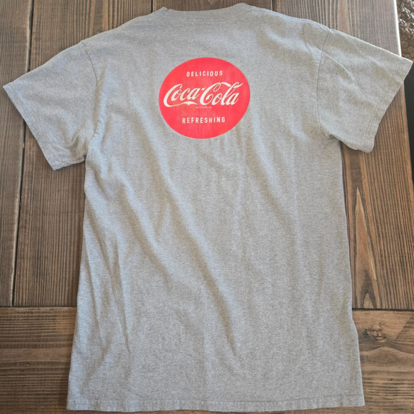 Vintage 1990s Coca Cola T Shirt Medium Gray Atlanta Graphic Logo Tee Crew Neck - Picture 3 of 6